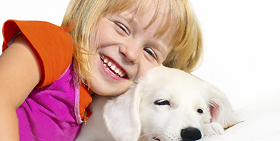 girl with dog